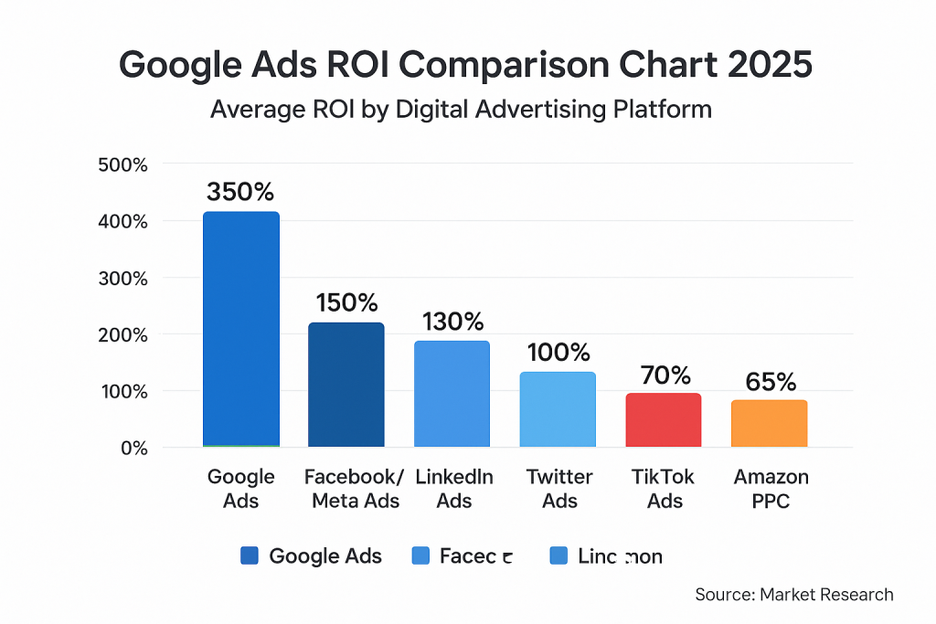Are Google ads worth it 2025 ROI comparison showing Google Ads outperforming other platforms